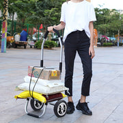 1 dona Qiyshayuvchi Xarid Savati, Suvga chidamli Sumka bilan, Qayta ishlanadigan G'ildiraklar bilan Portativ Trolley, Metall va Alyuminiy Qurilish, Elektr energiyasi talab qilinmaydi, Xarid qilish, Ko'chirish va Kamping uchun ideal.