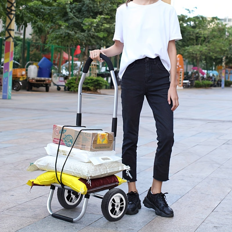 1 dona Qiyshayuvchi Xarid Savati, Suvga chidamli Sumka bilan, Qayta ishlanadigan G'ildiraklar bilan Portativ Trolley, Metall va Alyuminiy Qurilish, Elektr energiyasi talab qilinmaydi, Xarid qilish, Ko'chirish va Kamping uchun ideal.