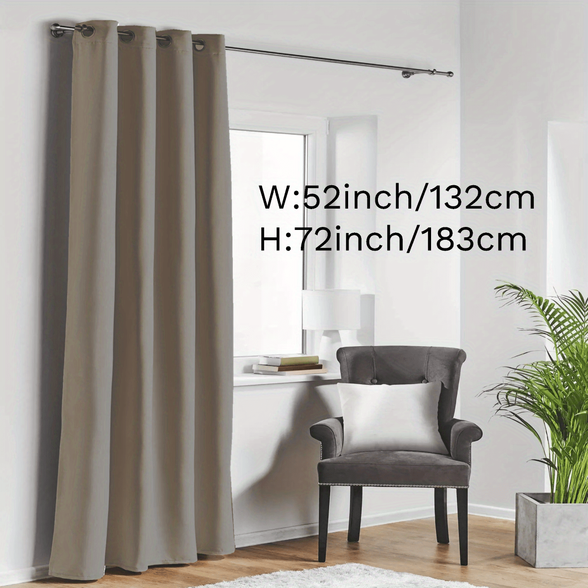 Blackout Curtain with Loop for Bedroom and Living Room Heat Insulation Noise Reduction 180g