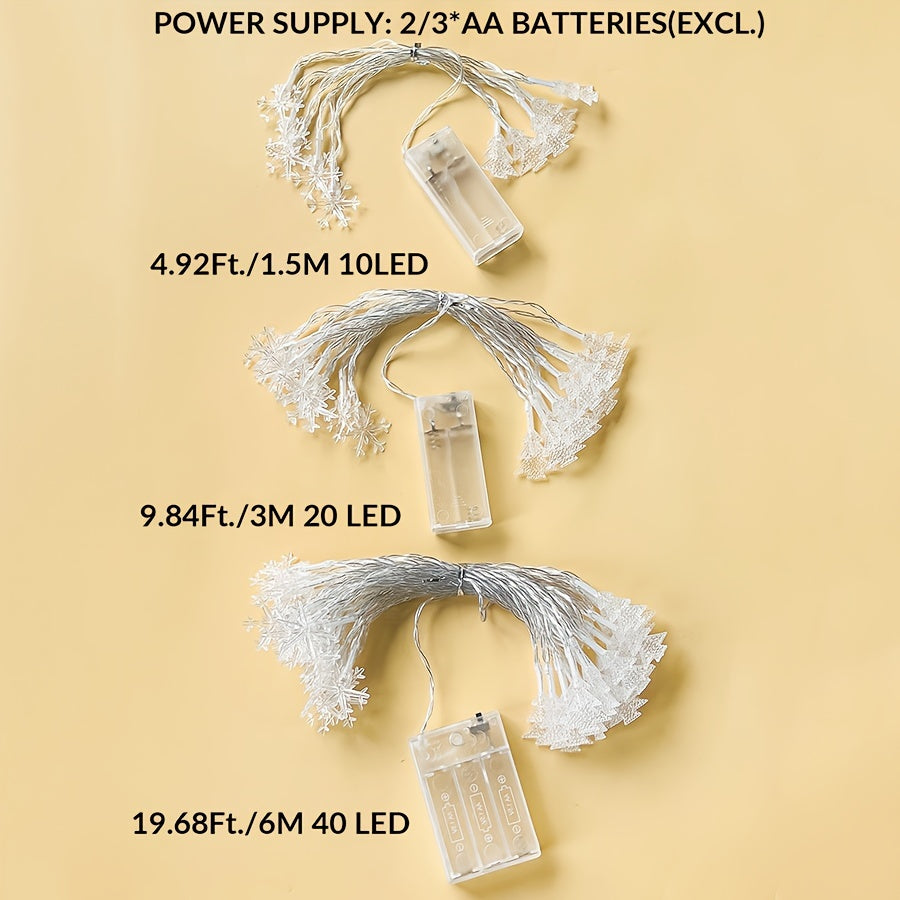 Christmas Tree String Lights Snowflake Elk Design Battery Powered Indoor Decoration