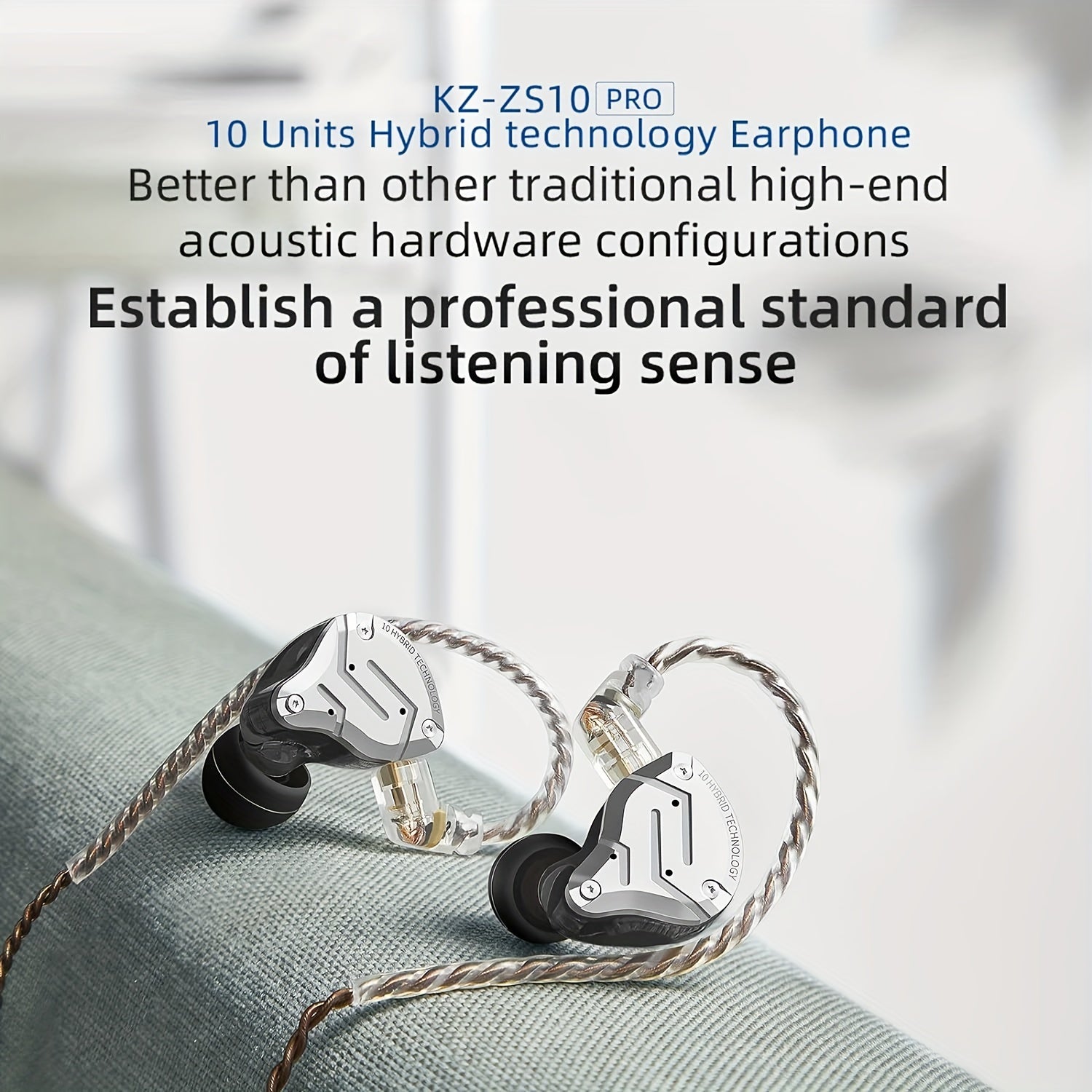 In-Ear Monitoring Headphones with 4BA 1DD Drivers HiFi Bass Detachable 2-Pin Cable