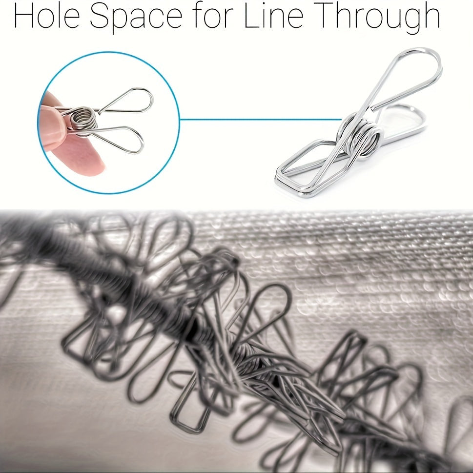 Juego de pinzas de ropa de acero inoxidable 20 40 60 80 piezas pinzas de metal duraderas para lavandería