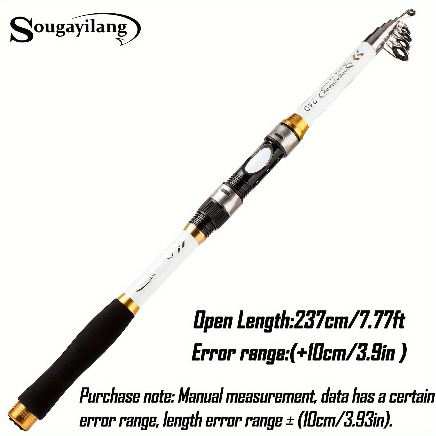 Telescopic Fishing Rod 1.8-3.3M Fiberglass Saltwater Bait Spinning Medium Action
