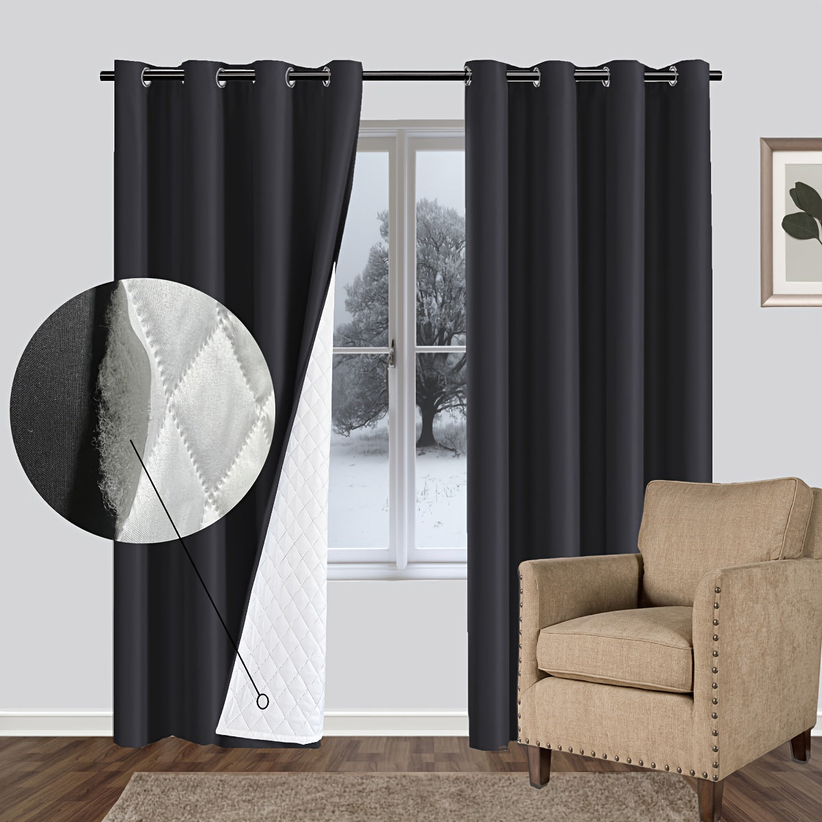 Thickened Soundproof Windproof Curtain Panels for Modern Home Door or Room Divider