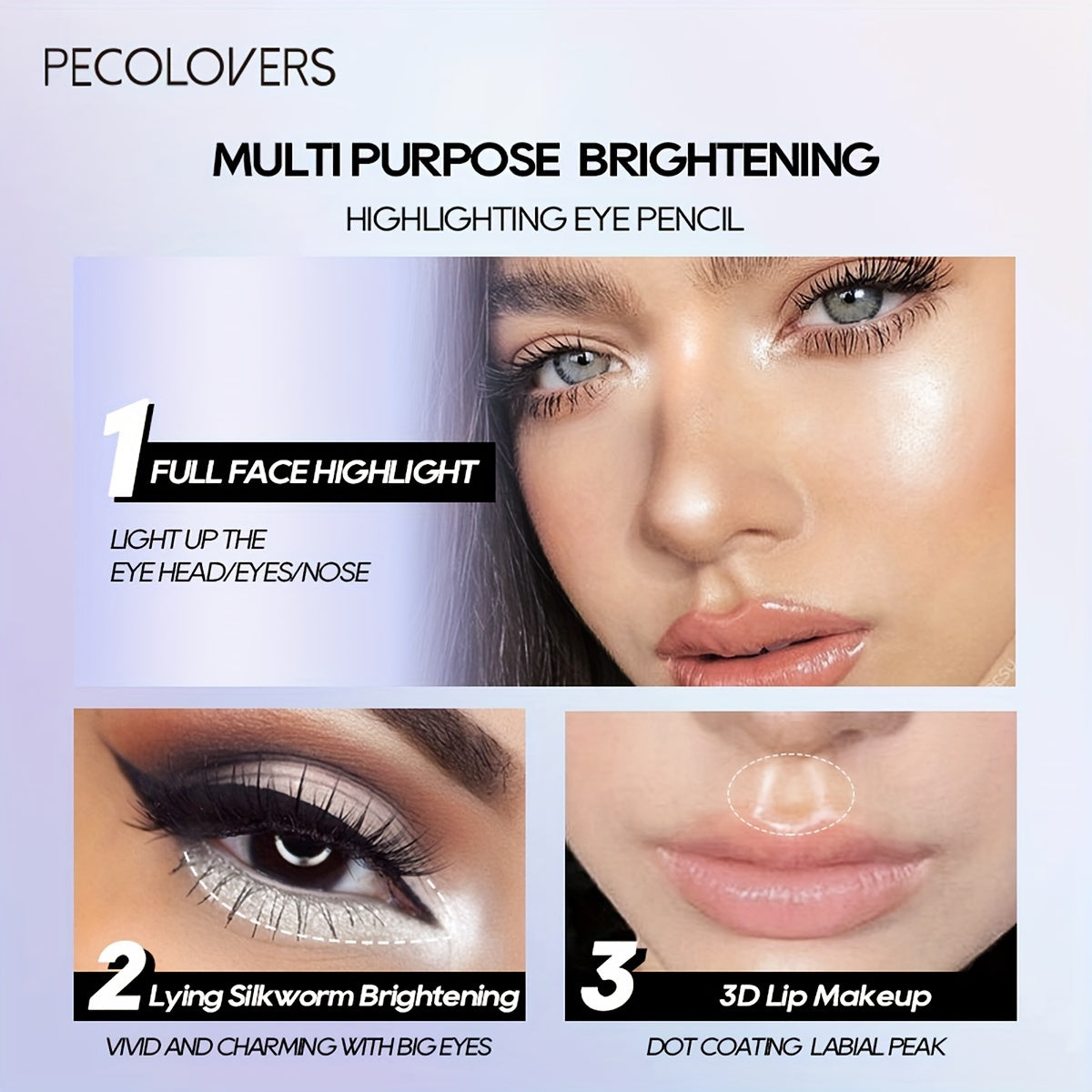 Женский глиттерный хайлайтер-стик для глаз, стойкий, для яркости