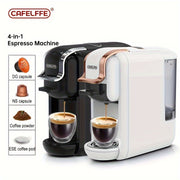 4-in-1 Capsule Coffee Maker with 19 Bar Pump 600ml Water Tank Automatic Shut-Off