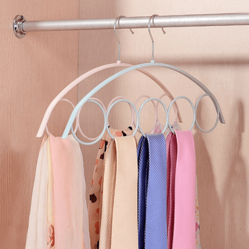 5-Ring Sharf Do'koni Qopqoqli Gardrop Tashkilotchisi Nordik Dizayni va Plastik Qo'llar bilan