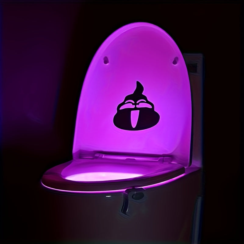 Motion-Sensing LED Toilet Light with 16 Colors Battery Powered Easy to Install Energy Efficient