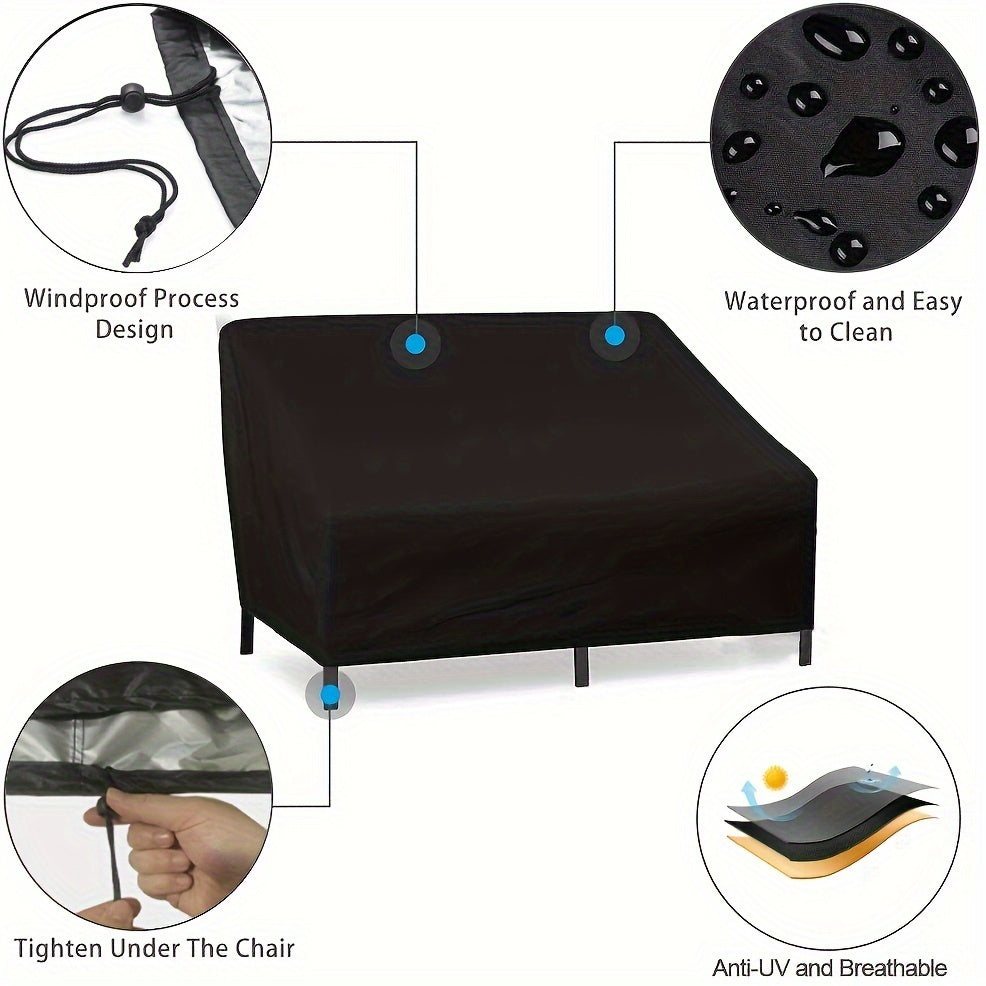 Outdoor Polyester Furniture Cover for Patio Beach Chairs Sofas Benches Black