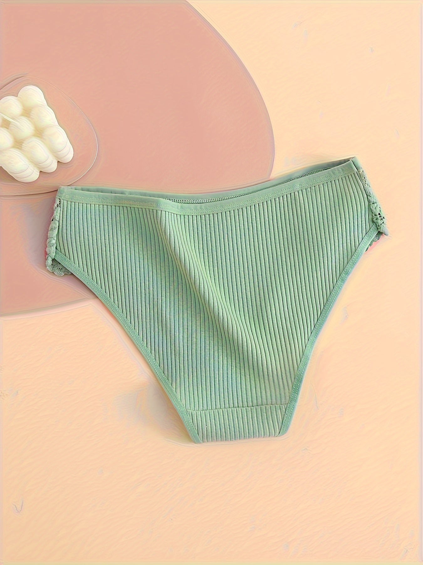 4 пары кружевных трусиков, удобные и дышащие рибанные трусики для женского нижнего белья.