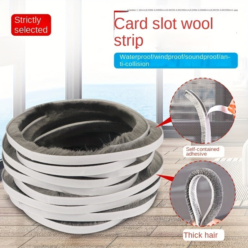 Self-Adhesive Sealing Strip for Doors and Windows 5m Waterproof Windproof Soundproof Plastic