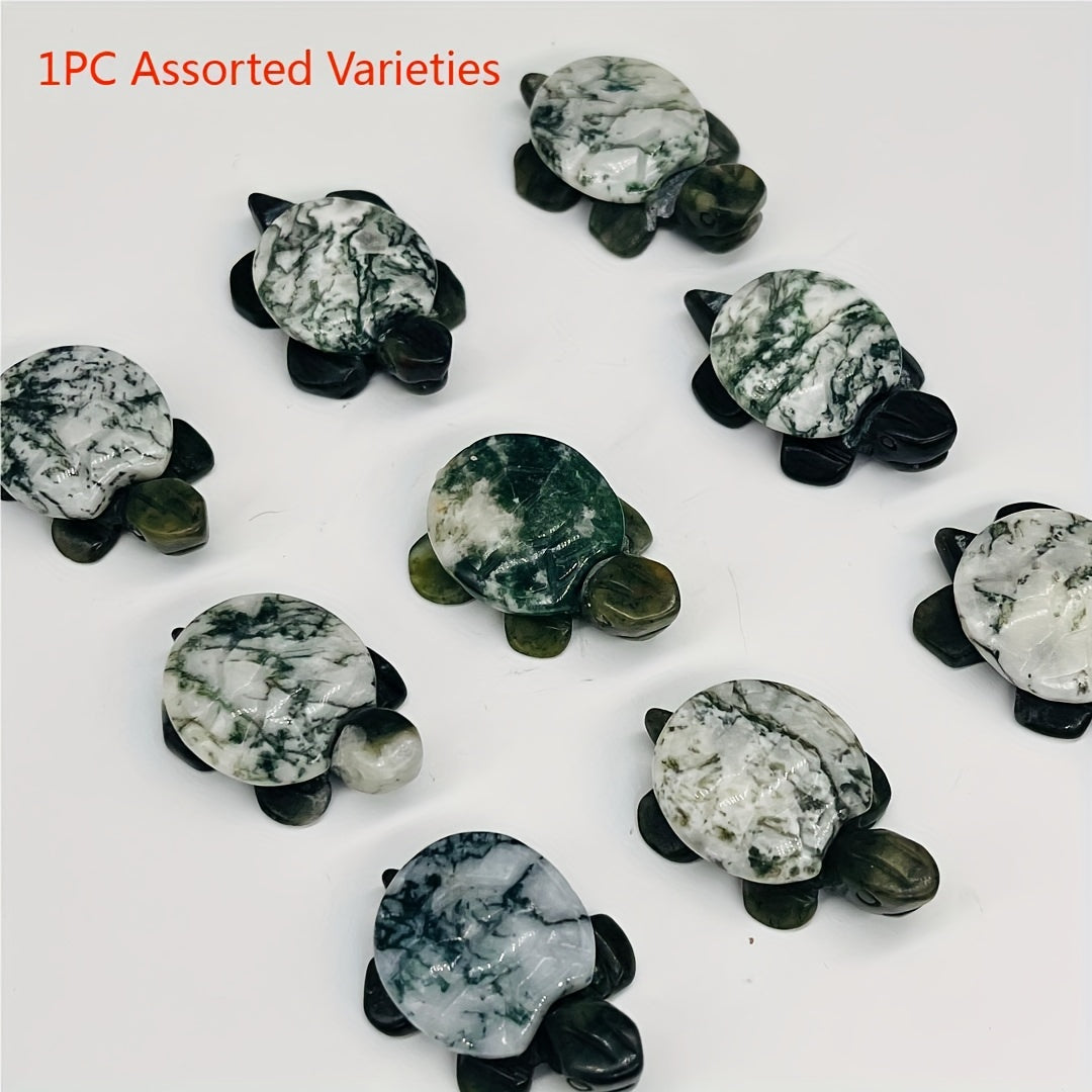 Натуральная кристальная фигурка черепахи для домашнего декора, украшение для аквариума