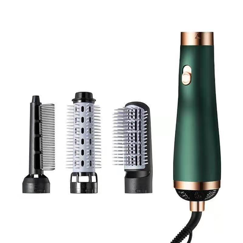 Multi-Function Electric Hair Dryer with Hot Air Comb Curling Rod and Straightening Comb