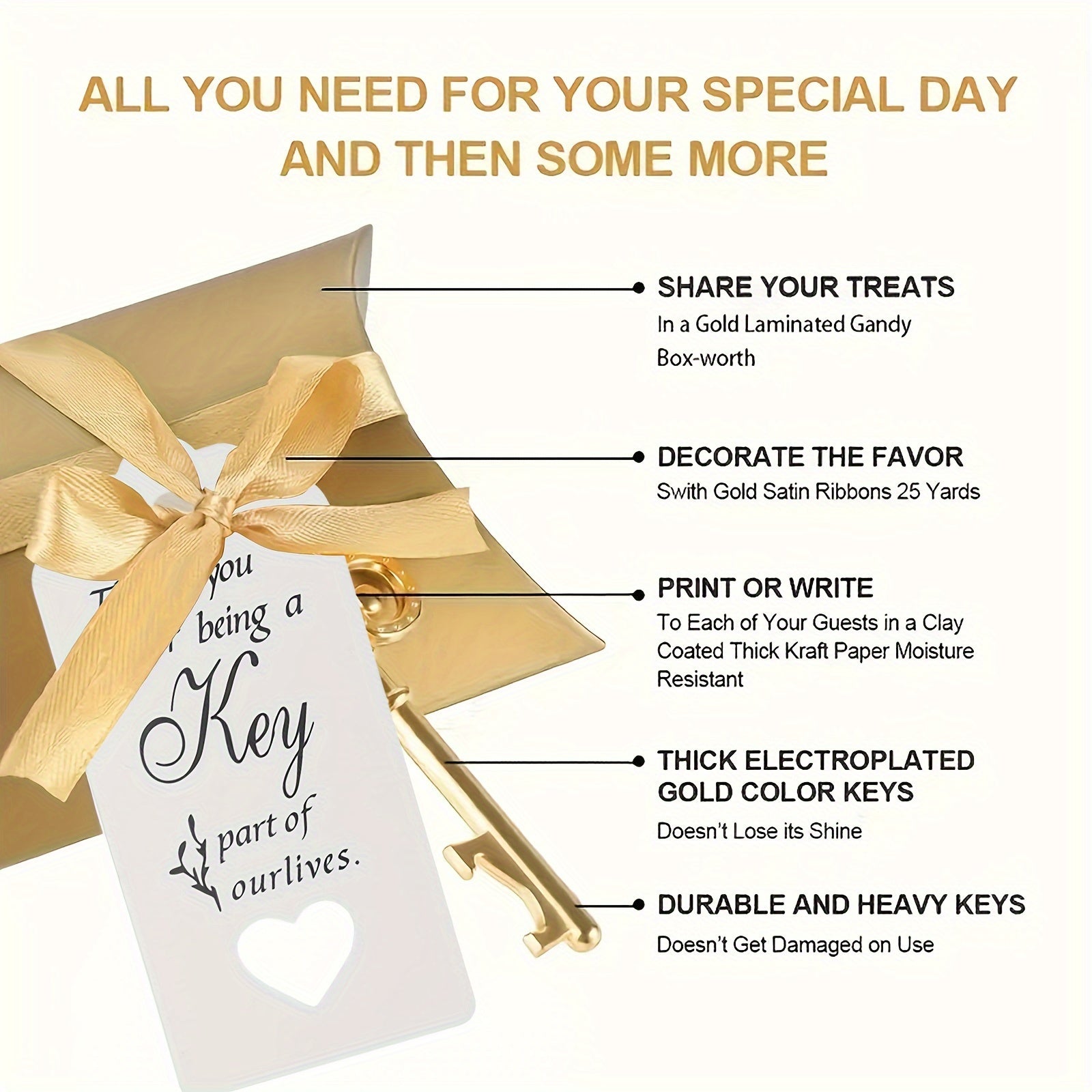 40 Key-Shaped Bottle Openers with Candy Boxes for Graduation and Summer Parties