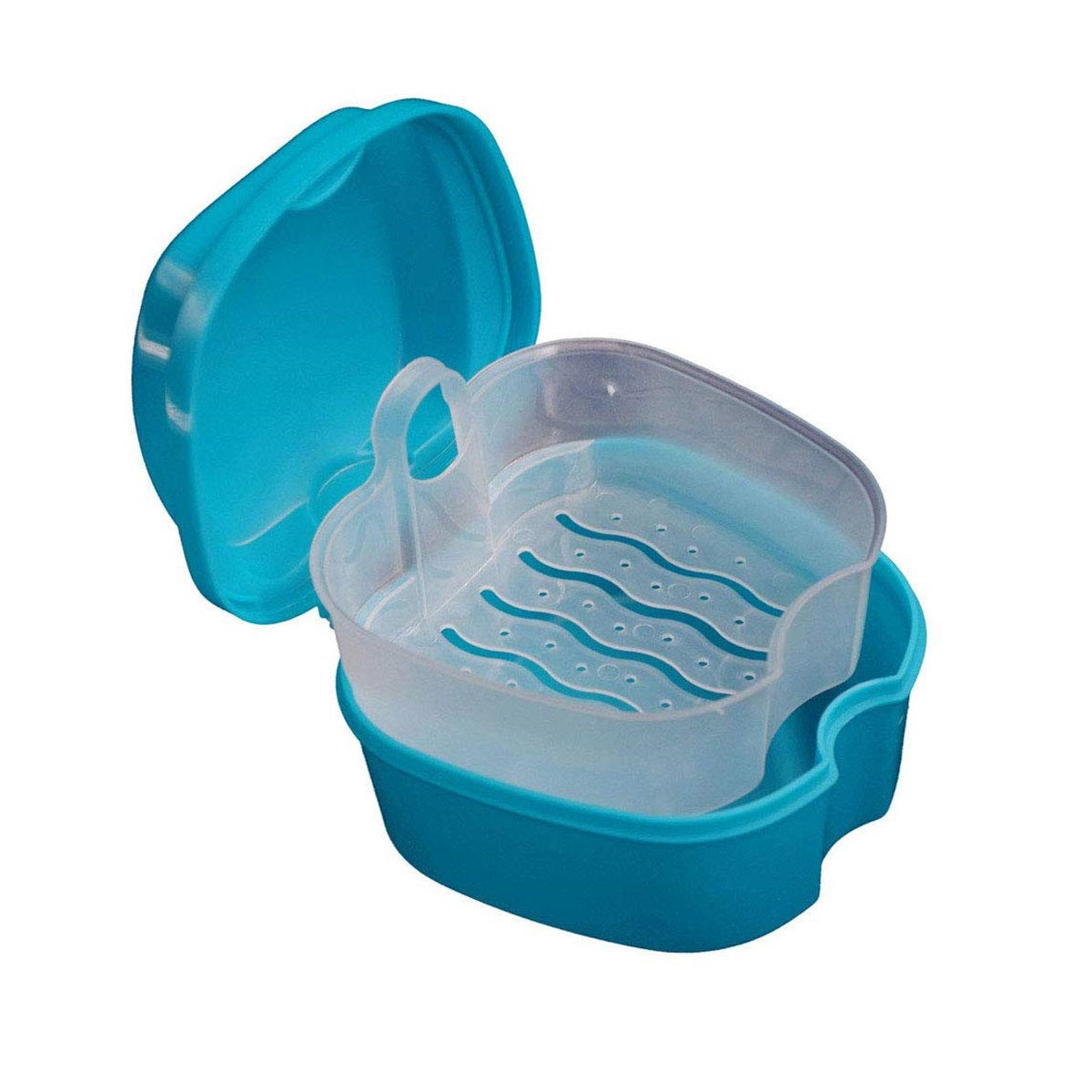 Denture Storage Case With Strainer Basket Travel Clean Organize