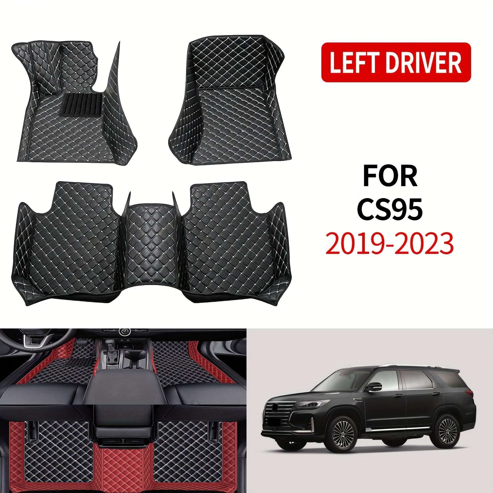 Avtomobil pol pozogi to'plami Imitatsiya PU teri Suv o'tkazmaydigan Qattiq yopishqoq Barcha mavsum uchun