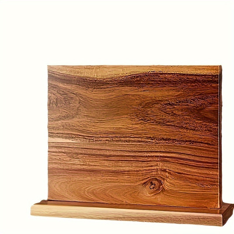 Magnetic Acacia Wood Knife Holder Square Double-Sided Kitchen Organizer