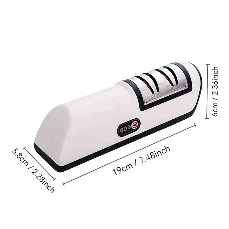 Compact electric knife sharpener for RV kitchens small easy to store fully automatic kitchen use