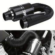 Kit de caja de filtro de aire de fibra de carbono universal para carreras, sistema de admisión de alimentación en frío de 76mm