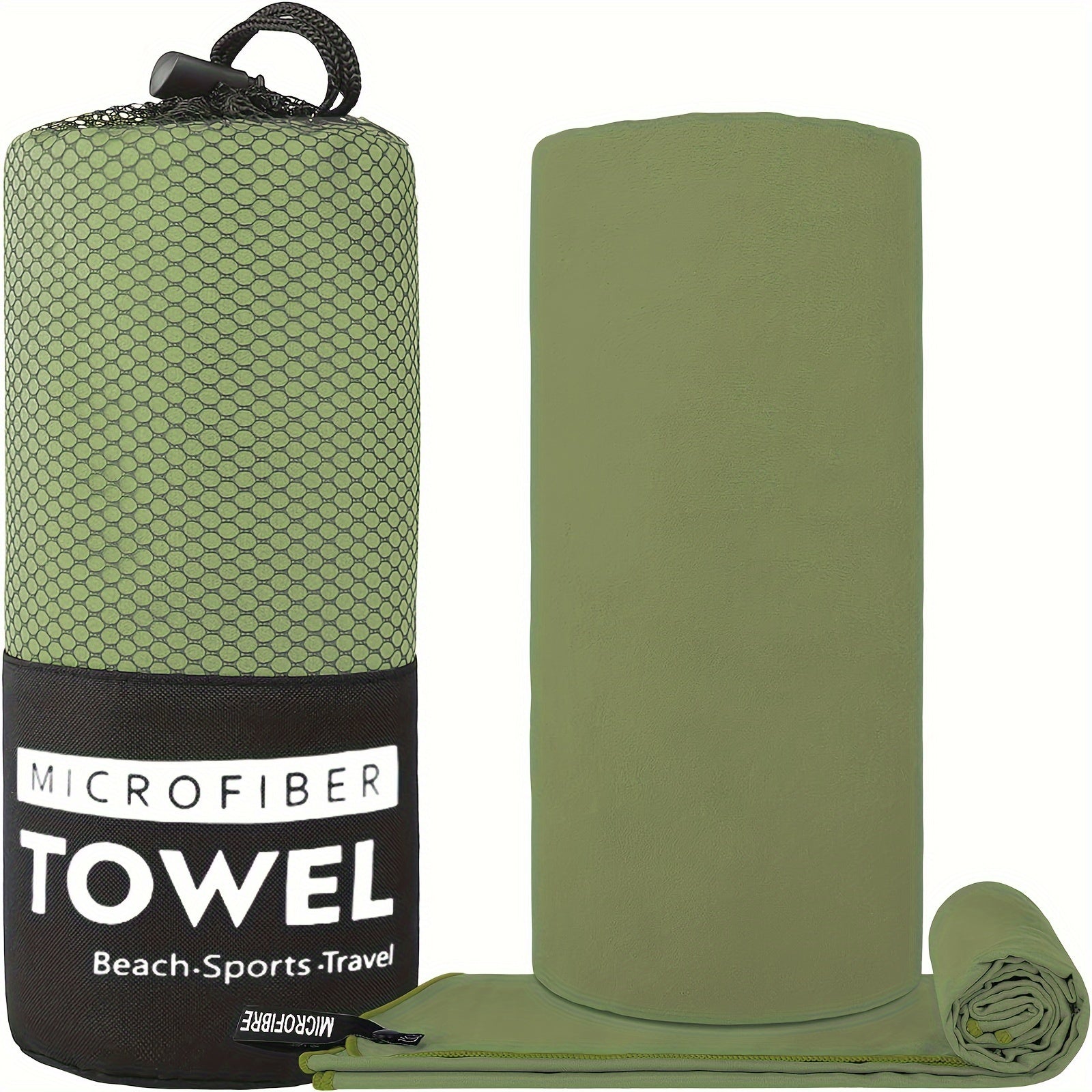 Microfiber Beach Towel with Pocket for Swimming Gym Yoga Outdoor Activities