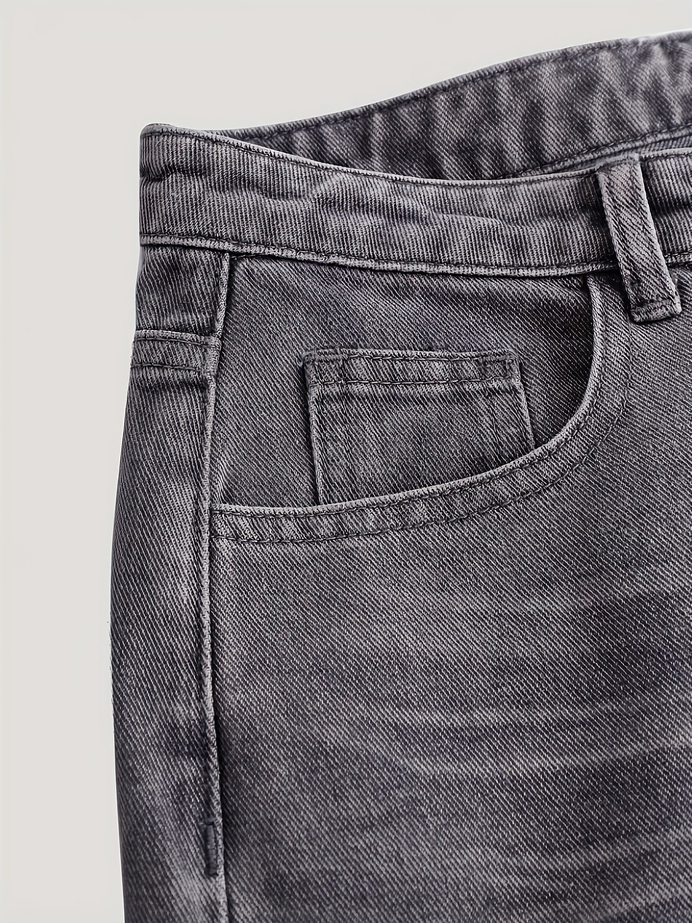 Teen Girls Grey Wide Leg Denim Pants with Elastic Waist for Casual and School