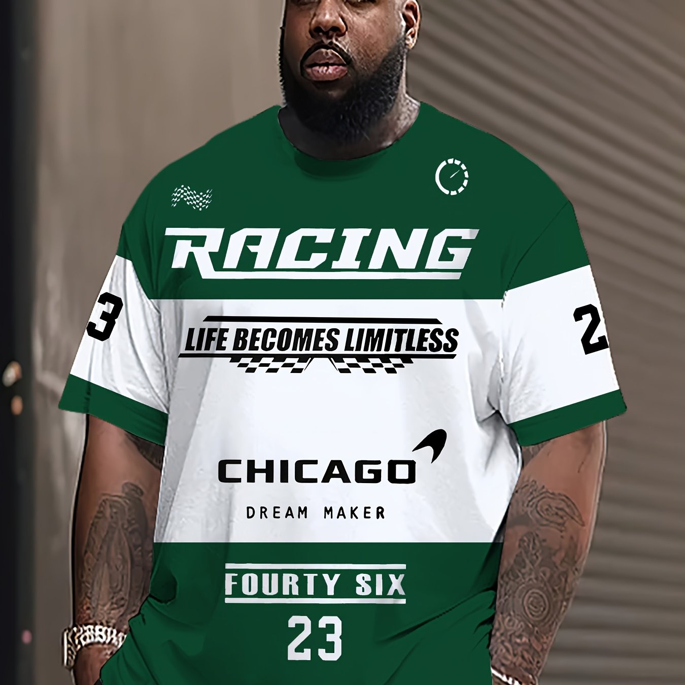 Футболка оверсайз с круглым вырезом большого размера с 3D-числом 23, с принтом по всему полотну, короткий рукав, спортивный повседневный стиль