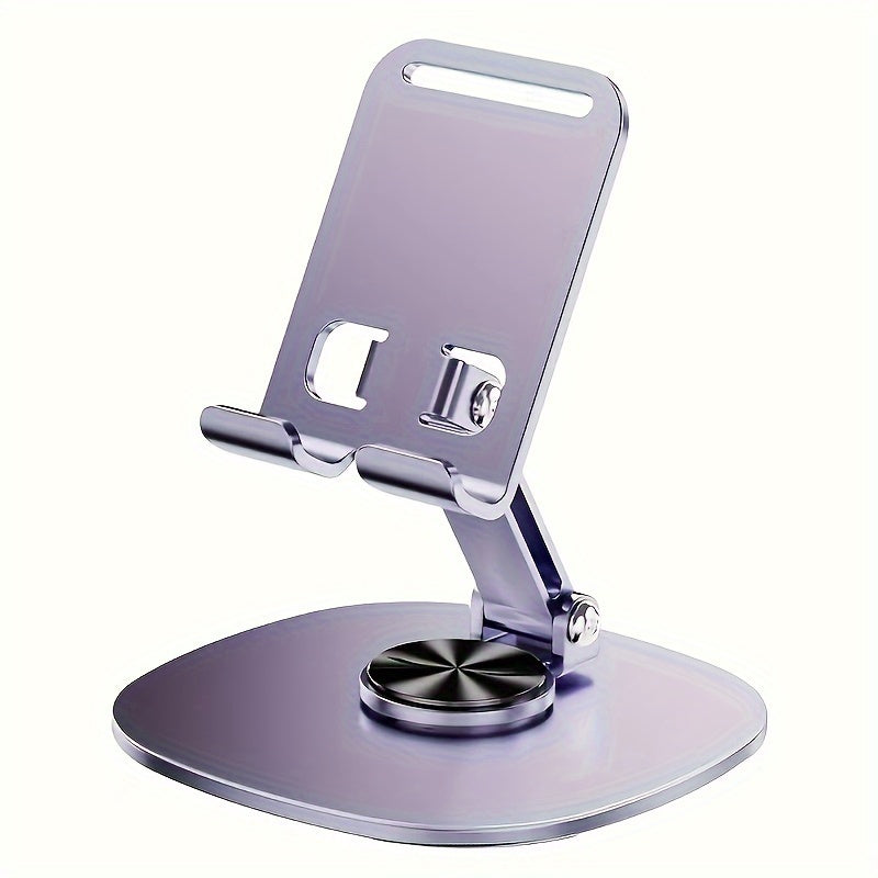 Waterproof Aluminum Alloy Phone Stand with 360° Rotating Desk Mount, Adjustable and Foldable
