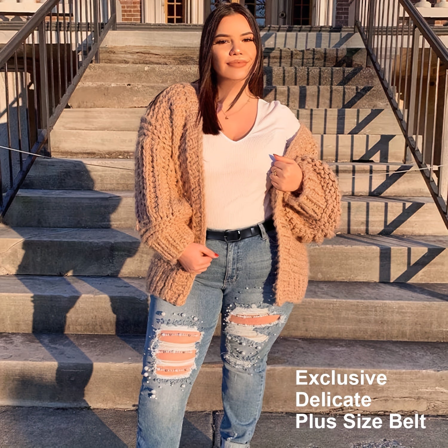 Женский кожаный ремень большого размера с отполированной пряжкой для повседневных джинсов и брюк