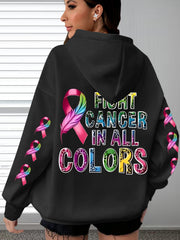 Uniseks kapüşonlu casual polyester sviter, har qanday mavsum uchun alfavit bosma bilan