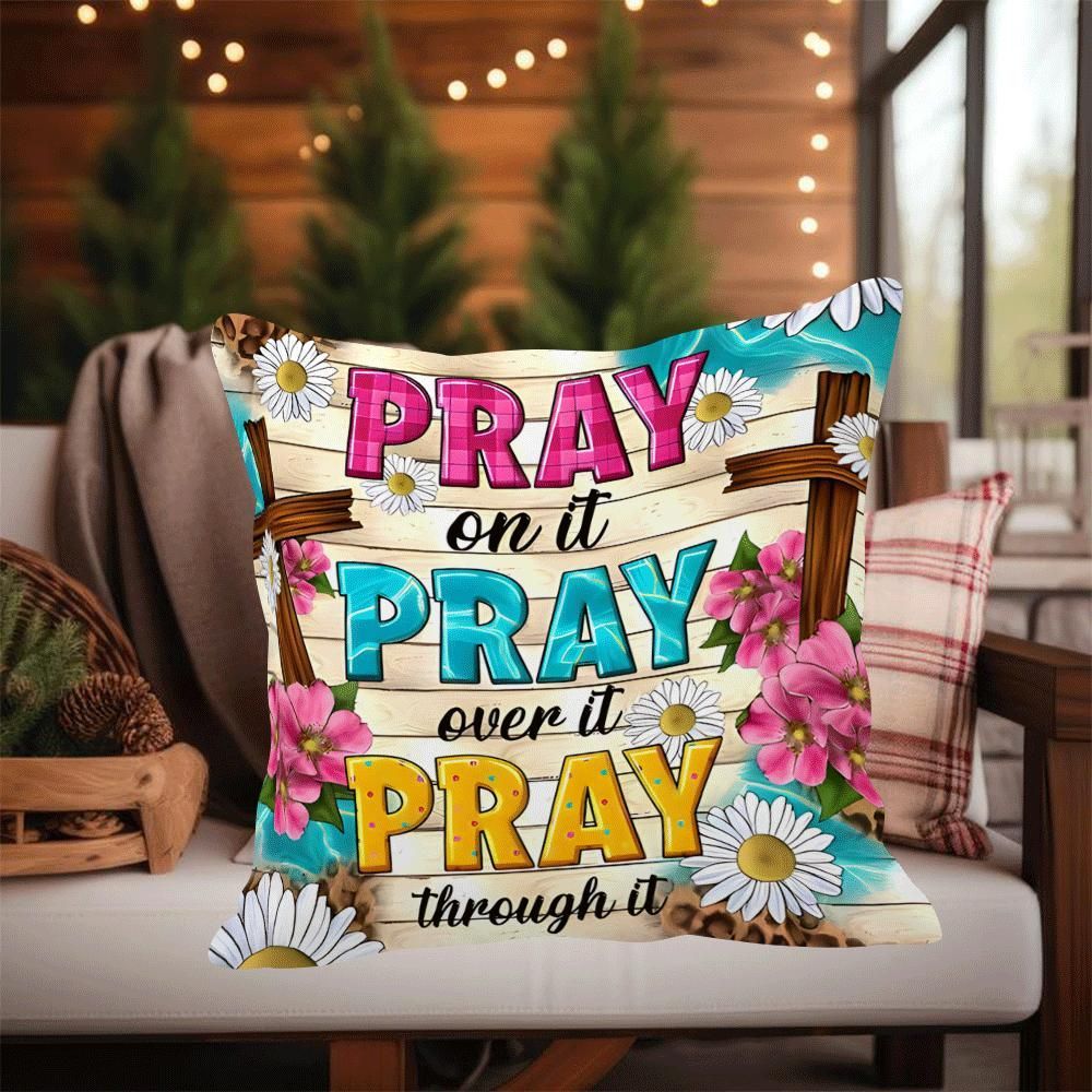 Bible Verse Pillowcase 18x18 Inch Square Home Decor Zipper Closure Pillow Core Not Included