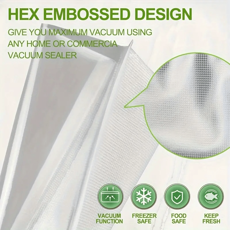 250 Pieces Reusable White Vacuum Seal Mesh Bags for Food Preservation and Space Saving