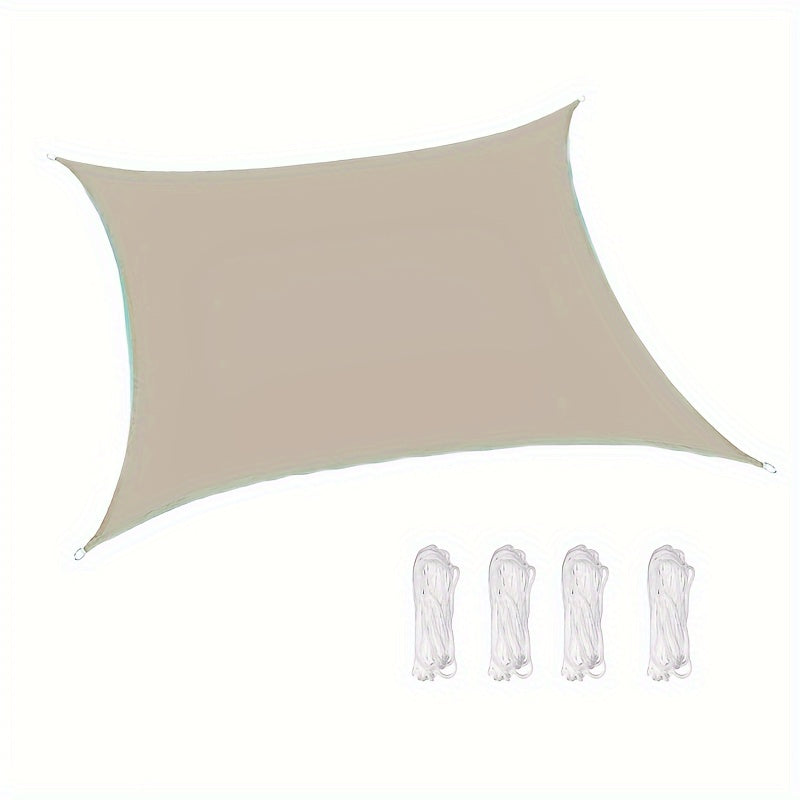 UV himoyasi quyosh soyasi 300D Oksford matosidan tayyorlangan, sovutish ta'siri bilan, mustahkam va nafas oladigan soyabon, patio, bog' va basseyn qirg'og'i uchun, suv o'tkazmaydigan emas, qora rangda.