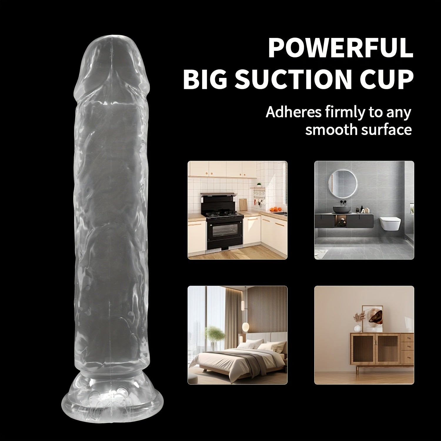 Unisex Silicone Hands-Free Dildo With Suction Cup Anal Plug Massager