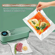 Selladora al vacío recargable por USB con indicador LED, conservador de alimentos automático, cuchillo, bolsa, modo seco/húmedo, herramienta de cocina compacta para conservación de alimentos