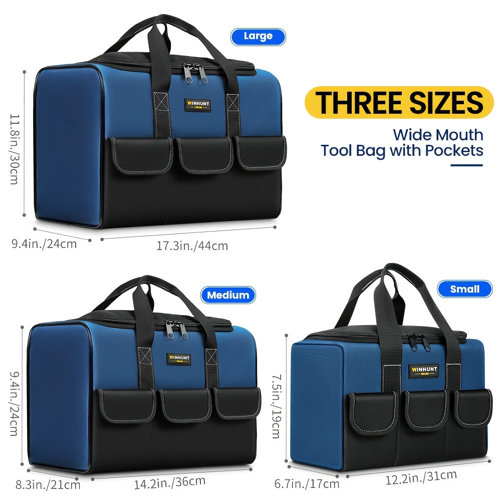 3-Piece Tool Storage Bag Large Capacity Wear-Resistant Oxford Cloth for Handymen