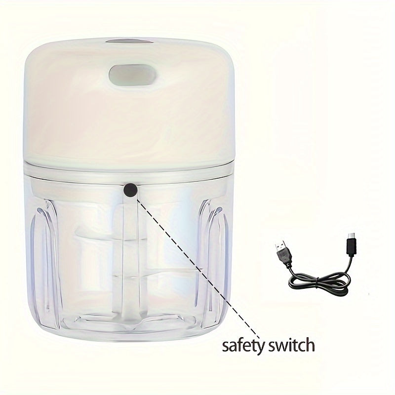 Электрическая мини-чеснокодавка, которая может измельчать имбирь и овощи, с USB мясорубкой и прочной конструкцией, емкостью 100/250 мл, идеально подходит для использования на кухне.