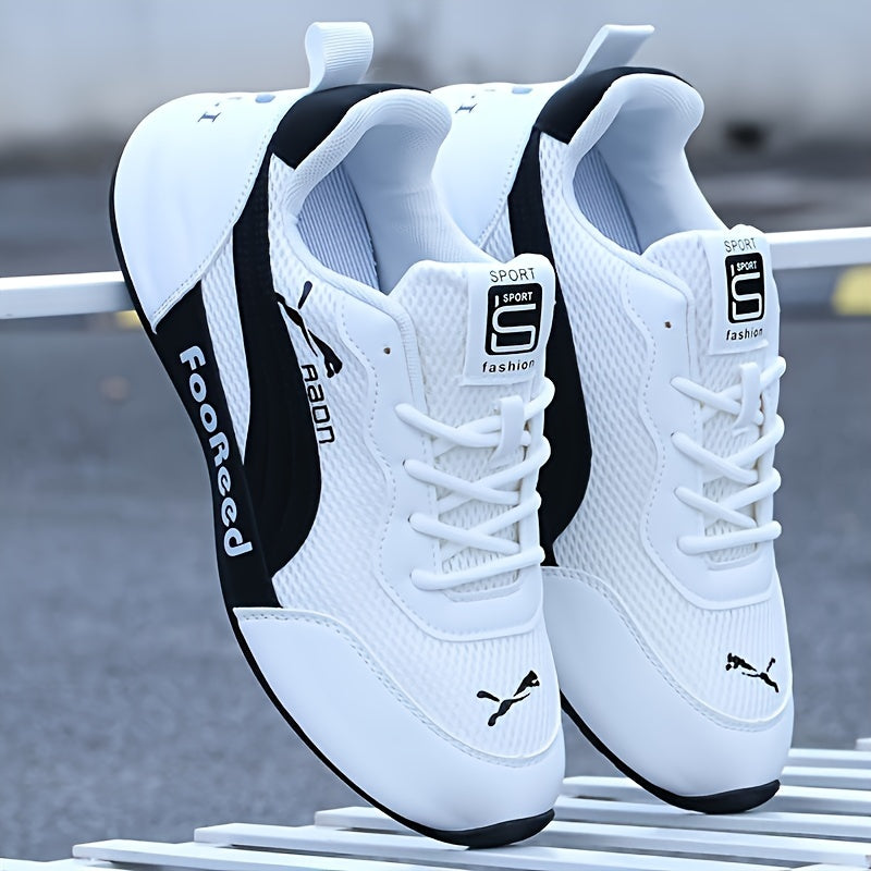 Men's Breathable Mesh Running Shoes with Soft Rubber Sole Lace Up Sneakers for Winter Autumn Spring Summer