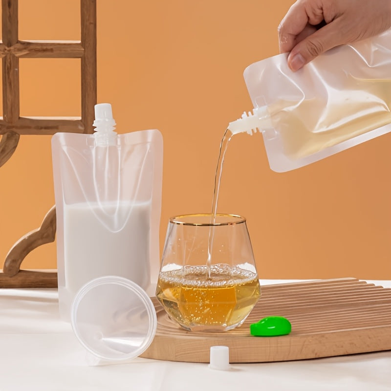 Pack of 50 Frosted Matte Liquid Nozzle Bags for Beverage and Soy Milk Packaging