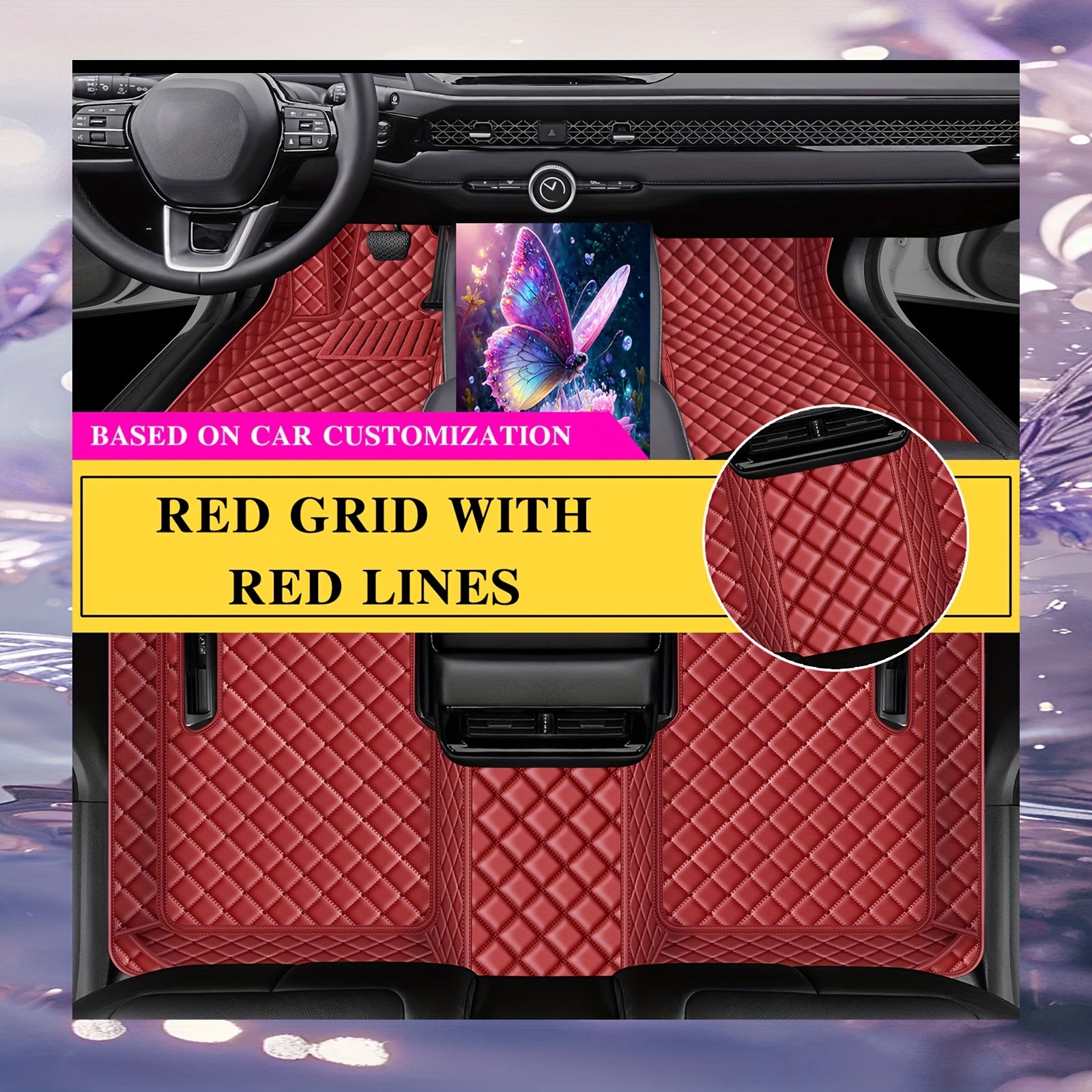 Car Floor Mat Faux Leather All-Weather Durable for Left-Hand Drive