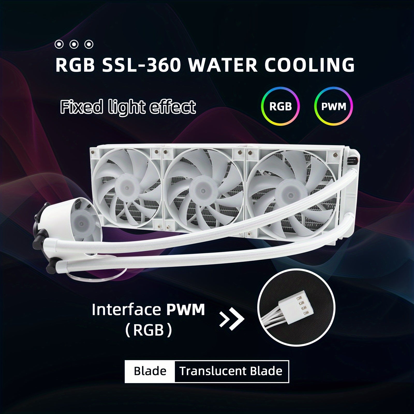White Water Cooler CPU Cooler RGB ARGB Water Cooling Radiator for LGA 1700 2011 AM4 AM5