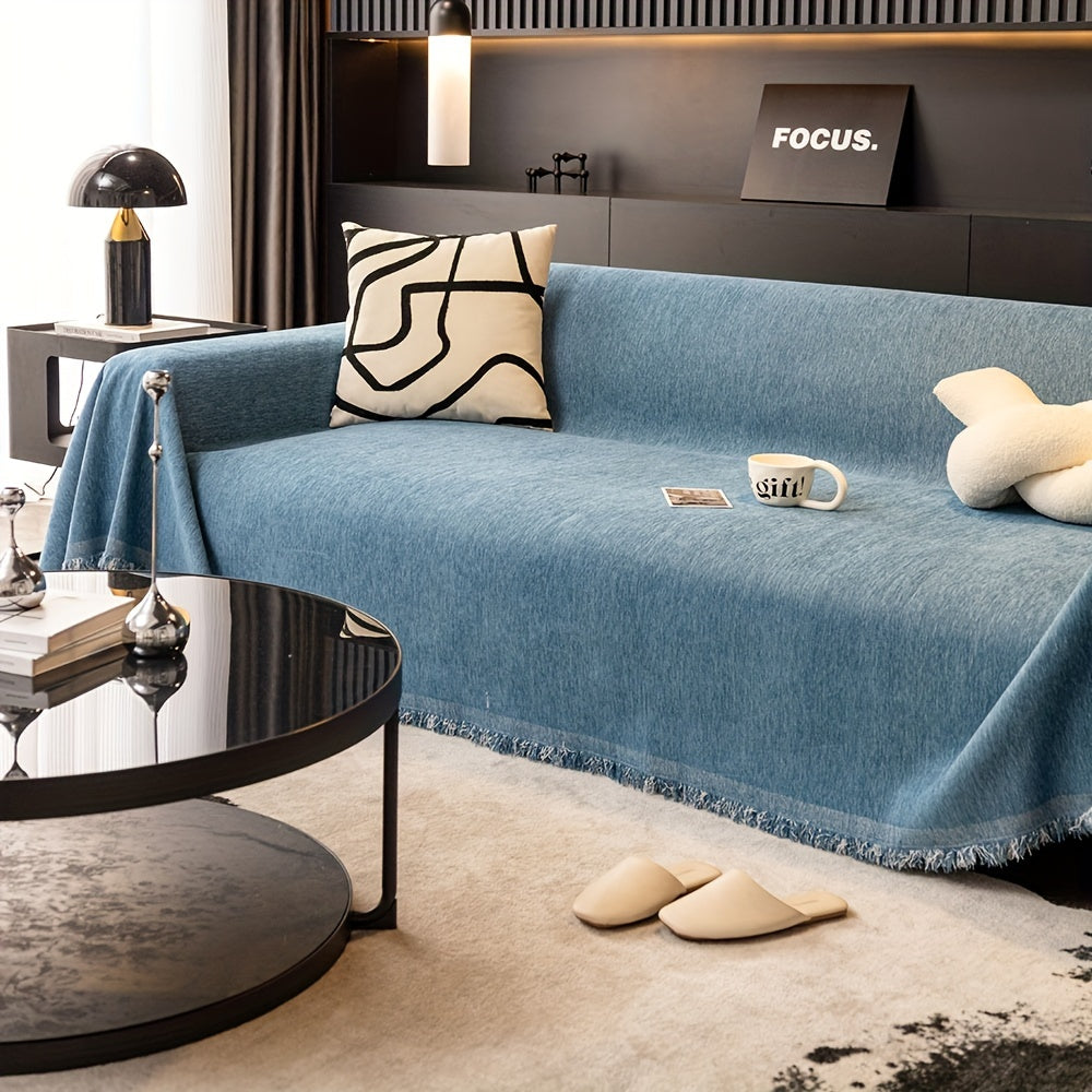 Tasselli suv o'tkazmaydigan divan qoplamasi, yuvilishi mumkin va bardoshli, yashash xonasi uy bezaklari uchun universal mebelni himoya qilish.