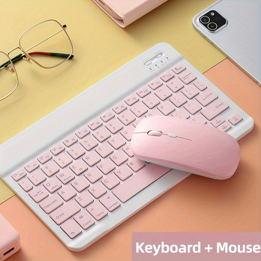 Slim Wireless Keyboard and Mouse Set for Tablets Laptops and Office Computers