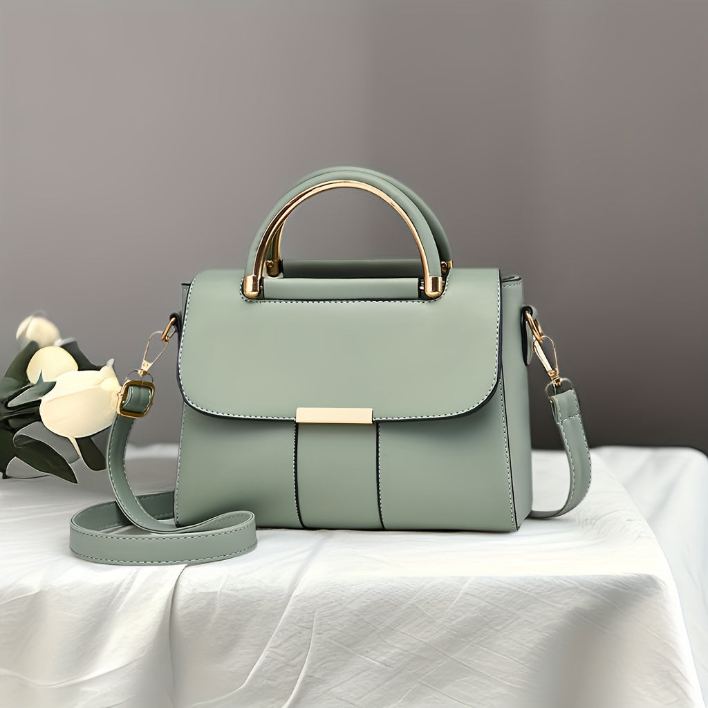 Usmonli mintaqaviy yashil ayollar sumkasi, sozlanadigan kamar, oltin rangli aksessuarlar, magnit yopilish, engil va har kuni foydalanish uchun keng.