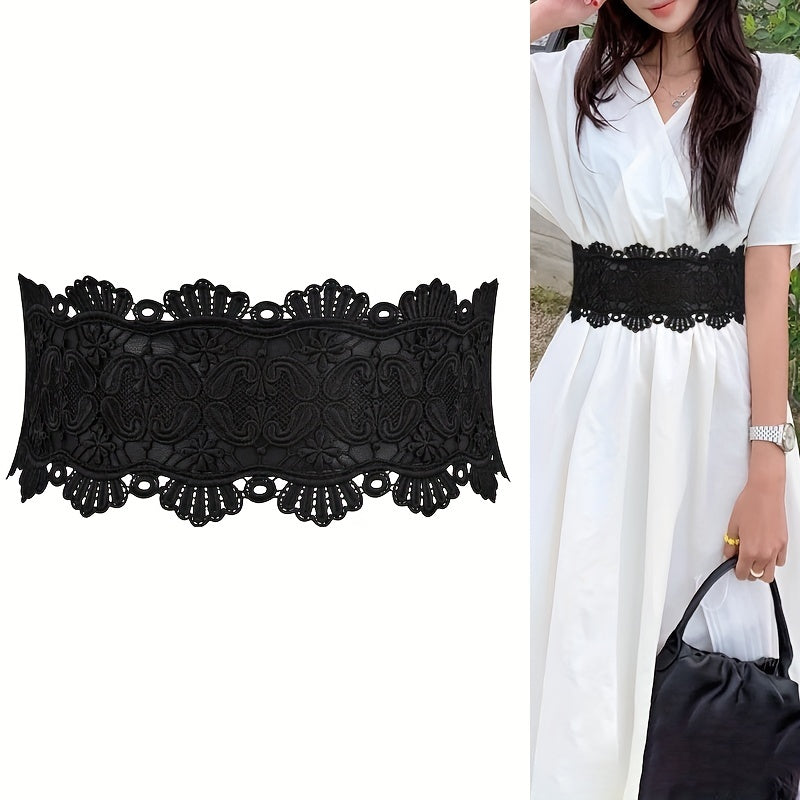 Женский эластичный пояс из кружева для юбок и рубашек с регулируемой пряжкой