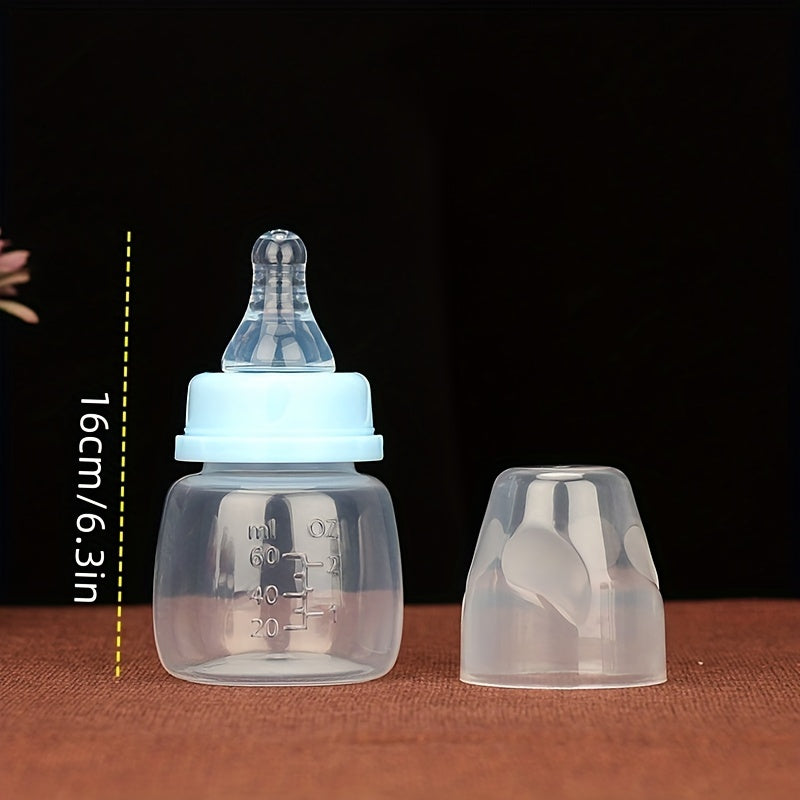 60ml BPA-Free Baby Feeding Bottle Wide Mouth No Handle Pink or Light Blue