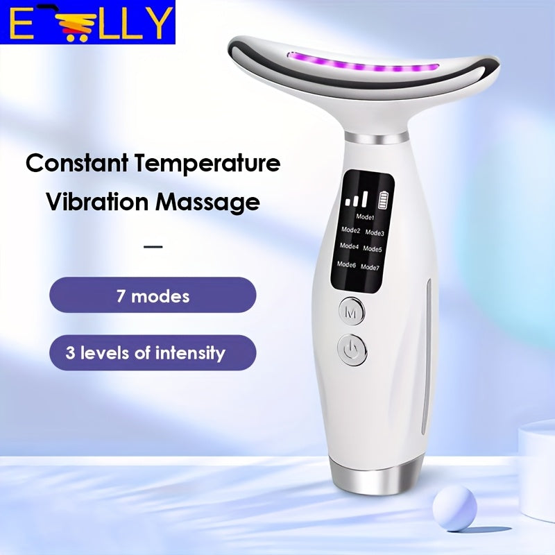 7-Color LED yuz va bo‘yinning massaj qiluvchi, ayollar uchun quvvatlanadigan USB bilan ishlaydigan teri parvarishi asbobi