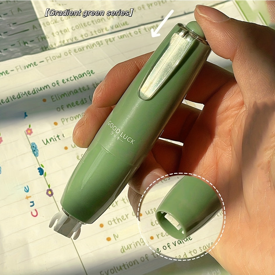 Juego de 5 cintas correctoras de degradado verde lima de gran capacidad, dispensador duradero de PP para escuela y oficina