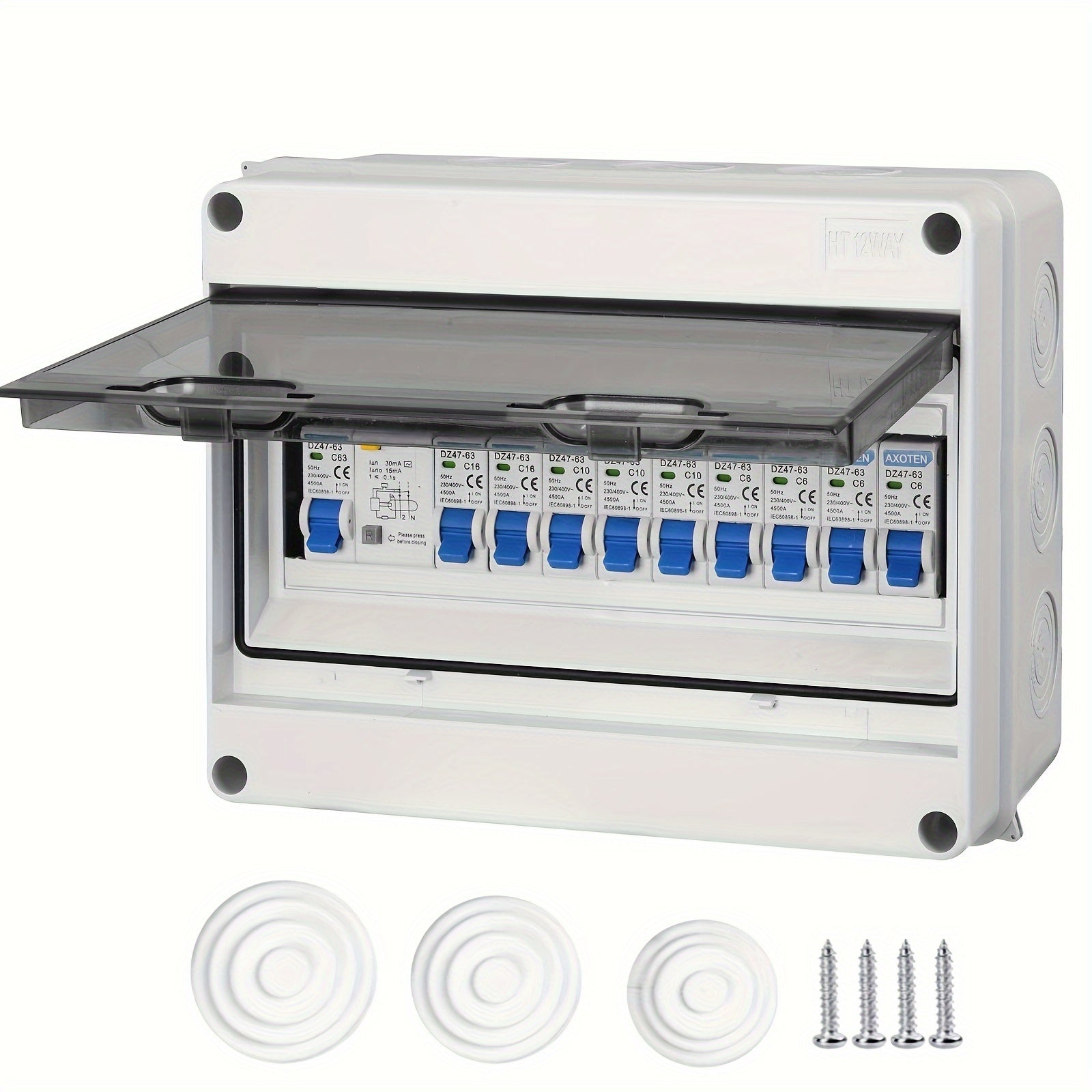 Surface-Mounted Micro Circuit Breaker Switch Box 5/8/12 Circuits for Home Office Shopping Center Power Distribution