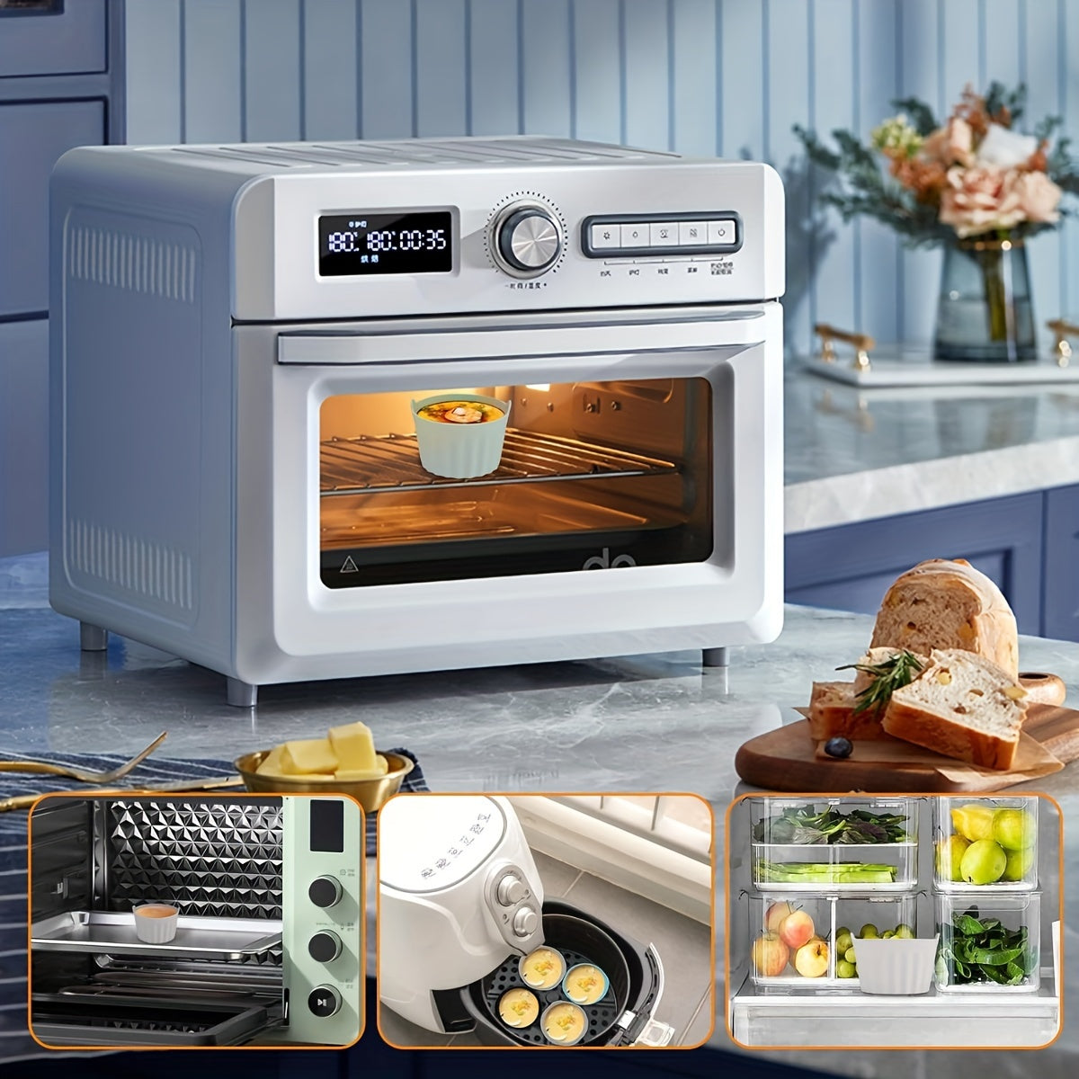 Set of 6 Silicone Egg Moulds for Air Fryers Non-Stick BPA-Free Dishwasher Safe