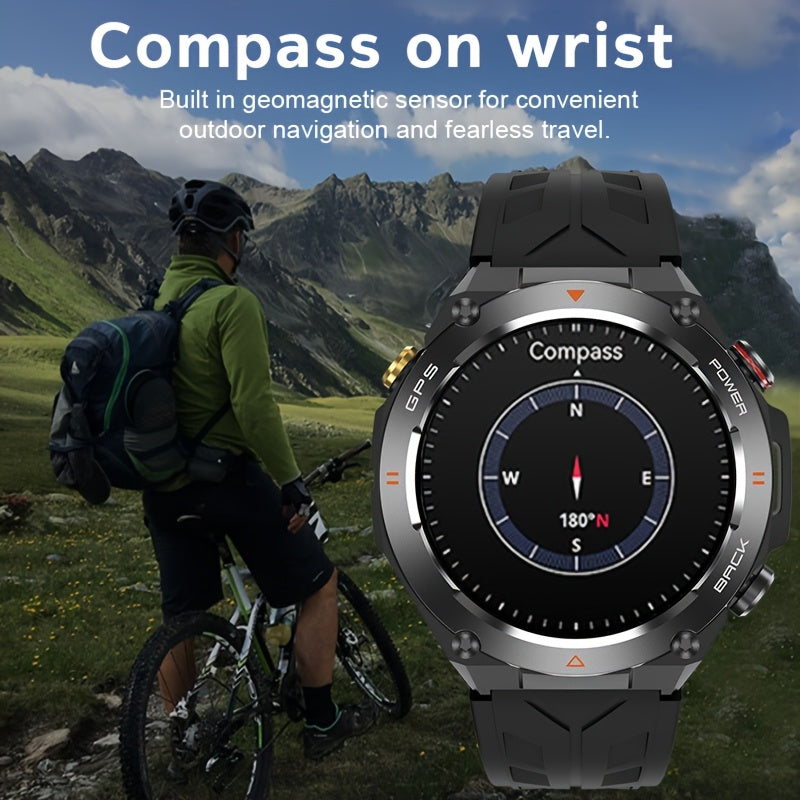 1.46" HD ekranli sport aqlli soati, IPX8/1ATM, 650mAh batareya, 100+ sport rejimlari, simsiz qo'ng'iroq/javob, sport joylashuvi, Android/iPhone bilan mos keladi. Erkaklar uchun mukammal sovg'a.